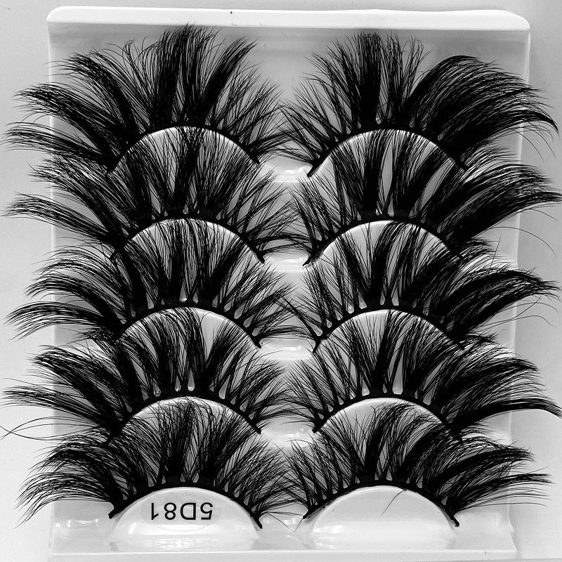5D 25mm 5 Pairs Mink Eyelashes Multi-Layer