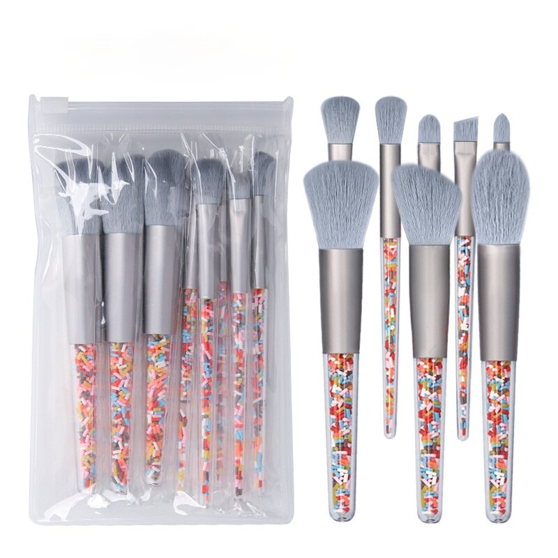 5/8pcs Mini Candy Makeup Brushes Soft Eyeshadow Powder Blush Eyebrow Brush Set Candy Theme Cosmetic Tools