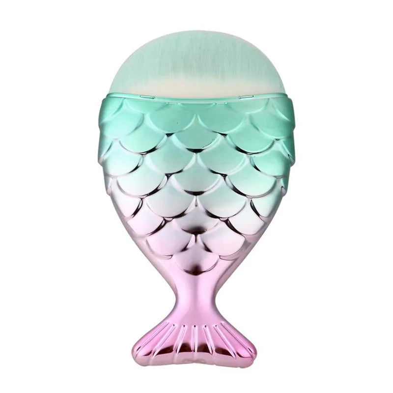 11PC Mermaid Makeup Brushes Foundation Eyebrow Eyeliner Blush Powder Cosmetic Concealer