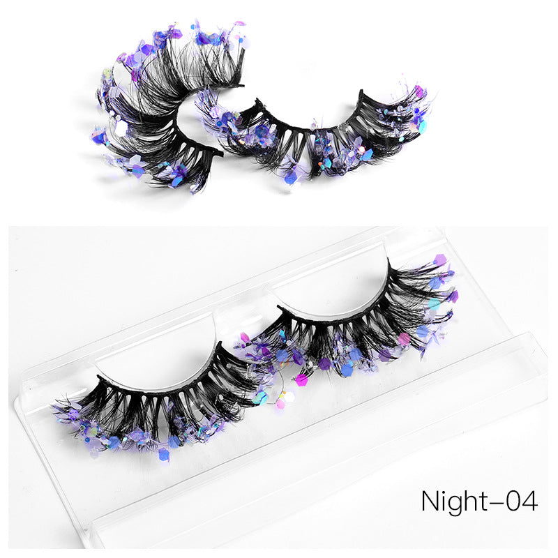 Color Eyelashes Multi Layer Thick Cross Mink Eyelashes 8D FLUFFY