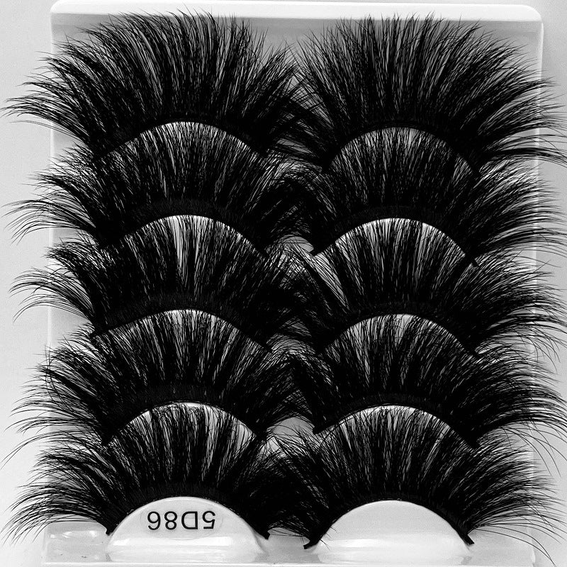 5D 25mm 5 Pairs Mink Eyelashes Multi-Layer