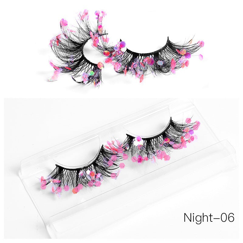 Color Eyelashes Multi Layer Thick Cross Mink Eyelashes 8D FLUFFY