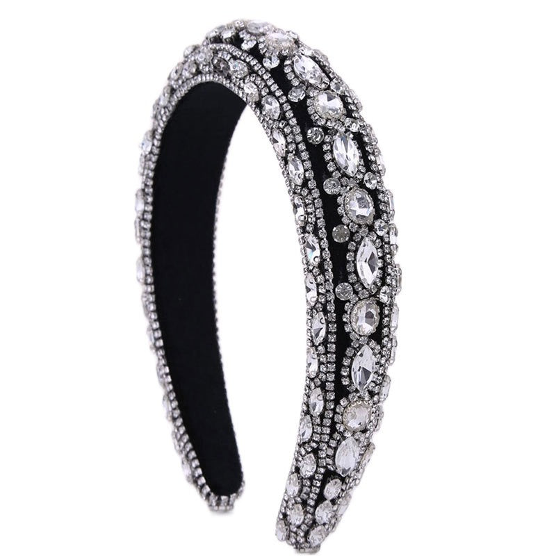 Colored glass diamond heavy industry women's high-end headband headwear