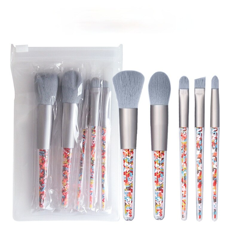 5/8pcs Mini Candy Makeup Brushes Soft Eyeshadow Powder Blush Eyebrow Brush Set Candy Theme Cosmetic Tools