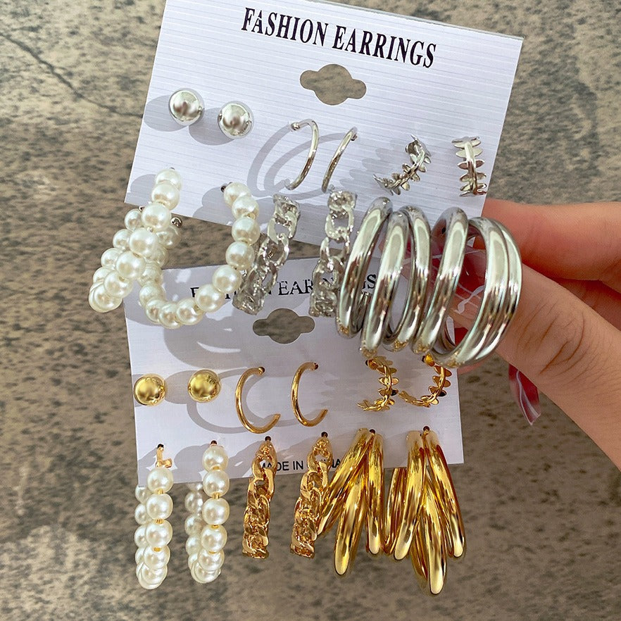6PC Multi Styled Earring Set