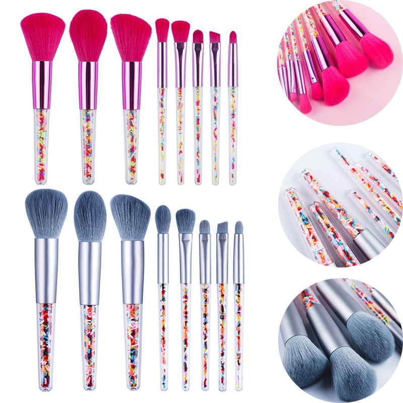 5/8pcs Mini Candy Makeup Brushes Soft Eyeshadow Powder Blush Eyebrow Brush Set Candy Theme Cosmetic Tools