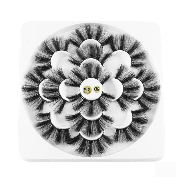 7 Pairs 3D Mink Eyelashes 25mm Lashes Thick Long Wispy Fluffy Handmade Eyelashes