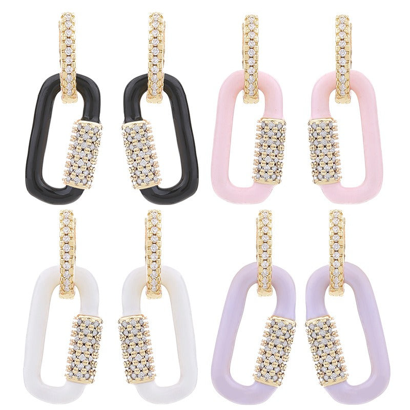 Diamond Geometric Earrings