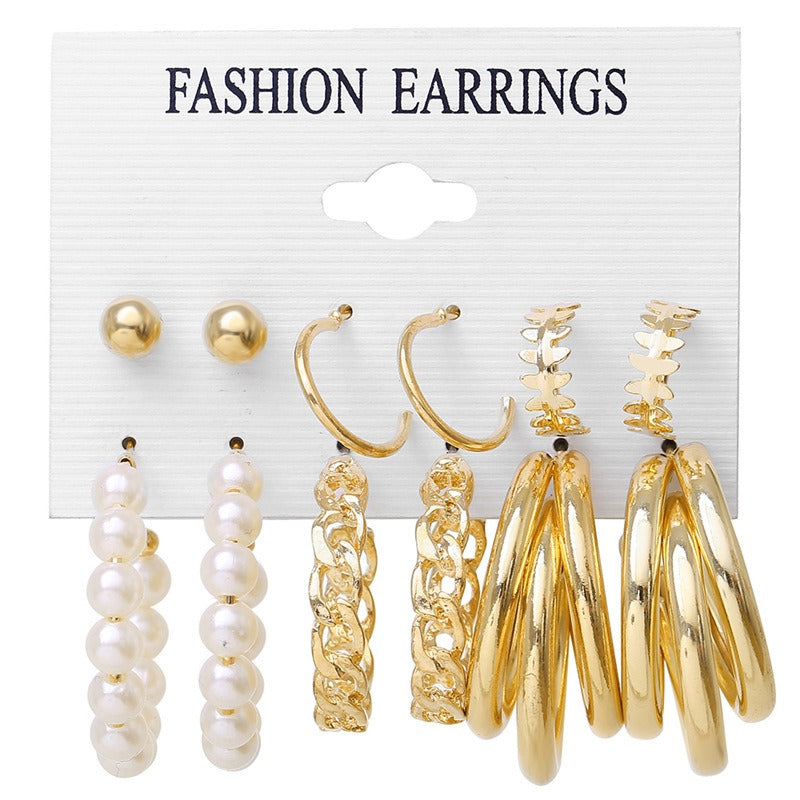 6PC Multi Styled Earring Set