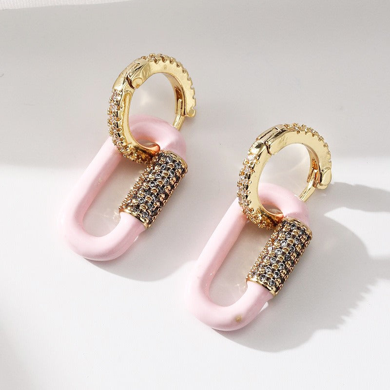 Diamond Geometric Earrings