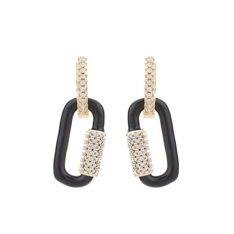 Diamond Geometric Earrings