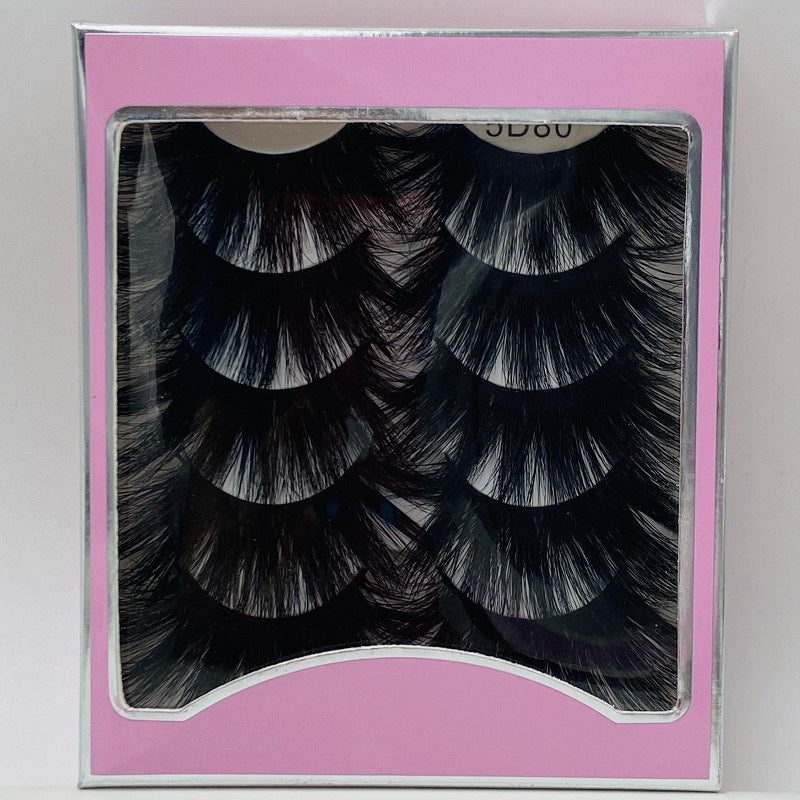 5D 25mm 5 Pairs Mink Eyelashes Multi-Layer