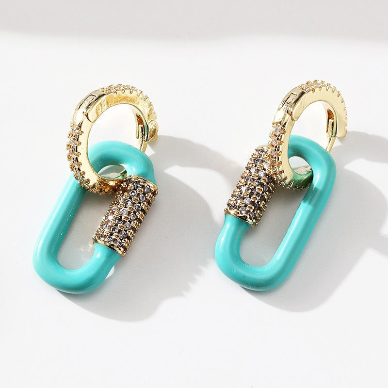 Diamond Geometric Earrings