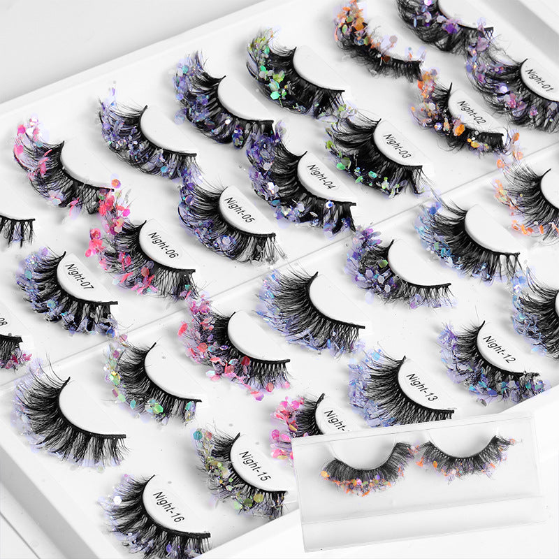 Color Eyelashes Multi Layer Thick Cross Mink Eyelashes 8D FLUFFY
