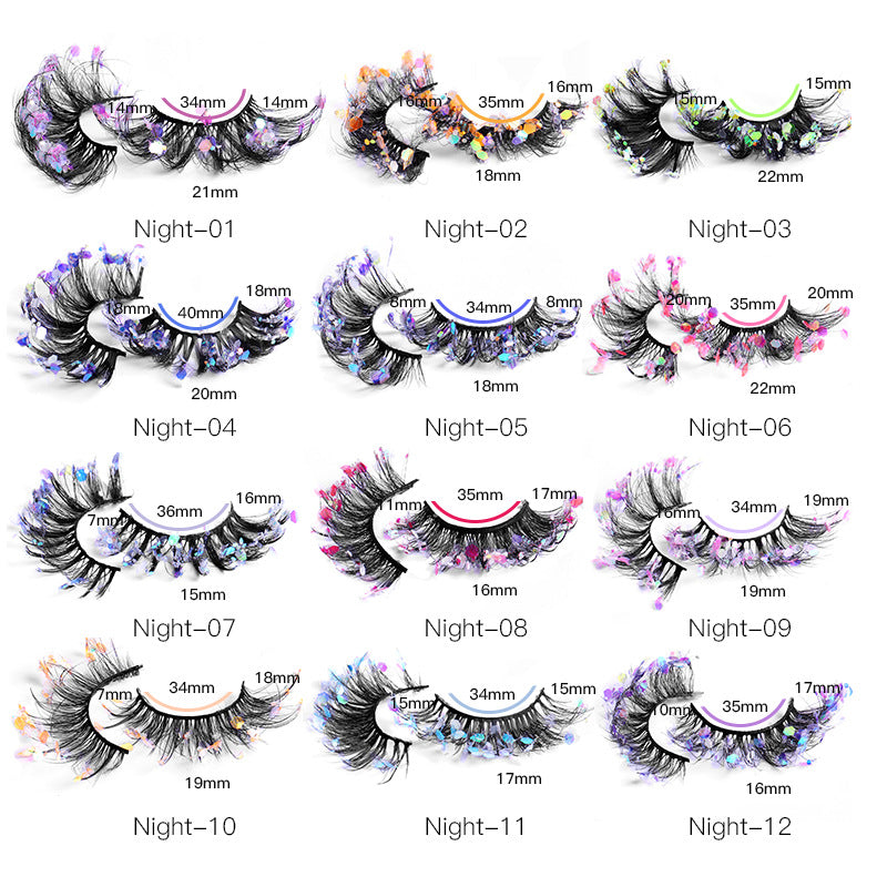 Color Eyelashes Multi Layer Thick Cross Mink Eyelashes 8D FLUFFY