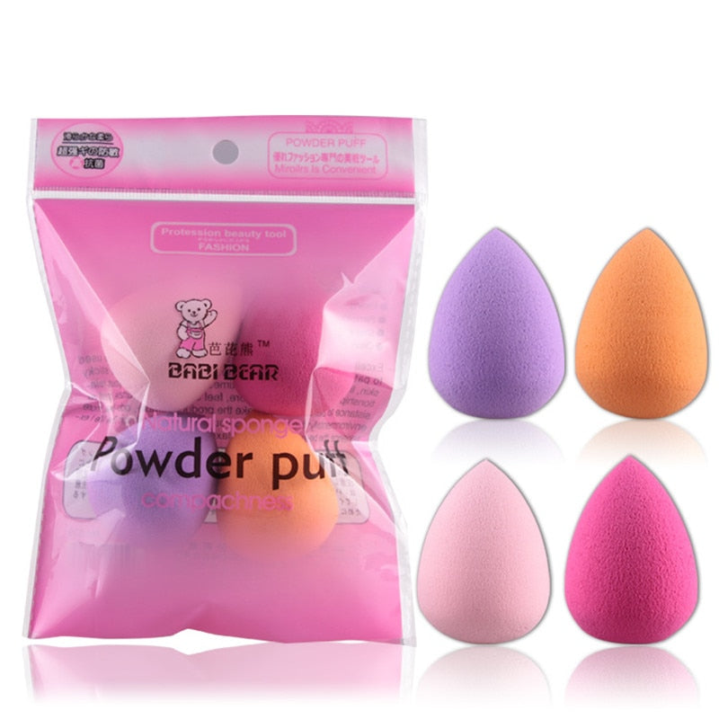 4PC set Mini Beauty Soft Makeup Sponge Puff Face Nose Facial Foundation Base Liquid Powder Blending Drop Shape Cosmetic Tool