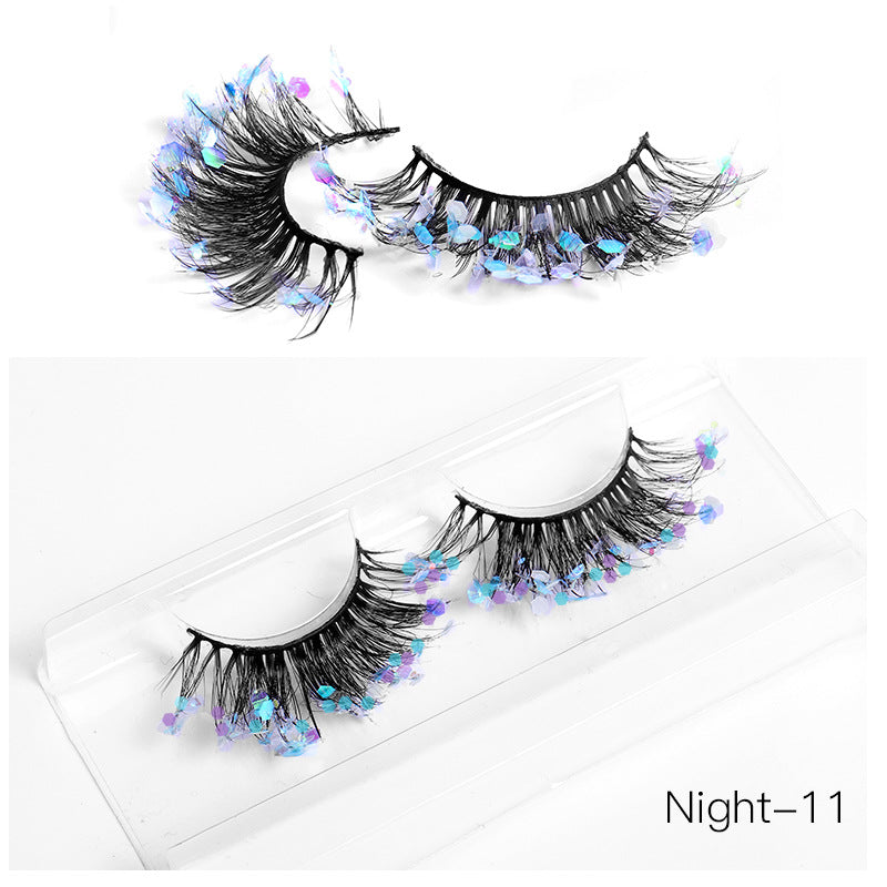 Color Eyelashes Multi Layer Thick Cross Mink Eyelashes 8D FLUFFY
