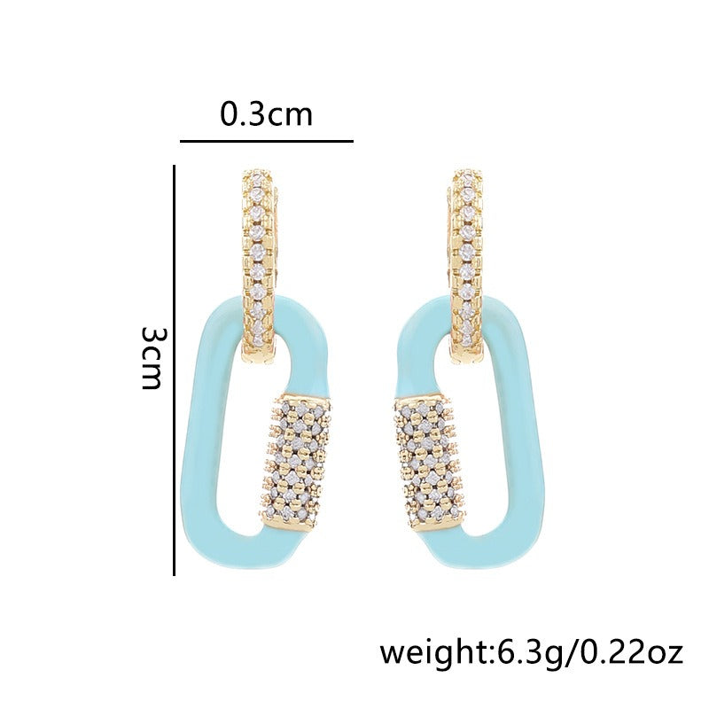 Diamond Geometric Earrings