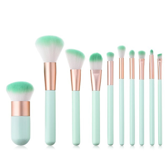 10PC Makeup Brush Tools Face Eyeshadow Foundation Makeup Brushes
