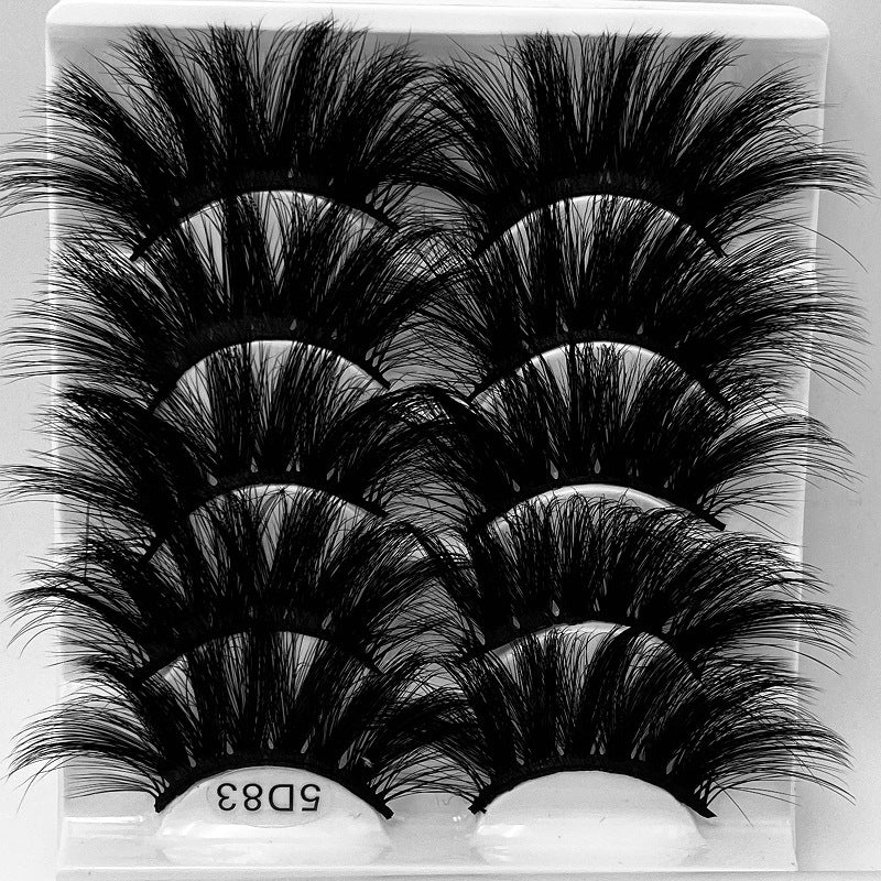 5D 25mm 5 Pairs Mink Eyelashes Multi-Layer