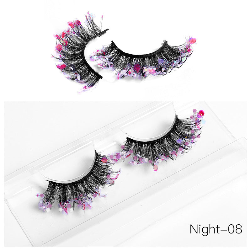 Color Eyelashes Multi Layer Thick Cross Mink Eyelashes 8D FLUFFY