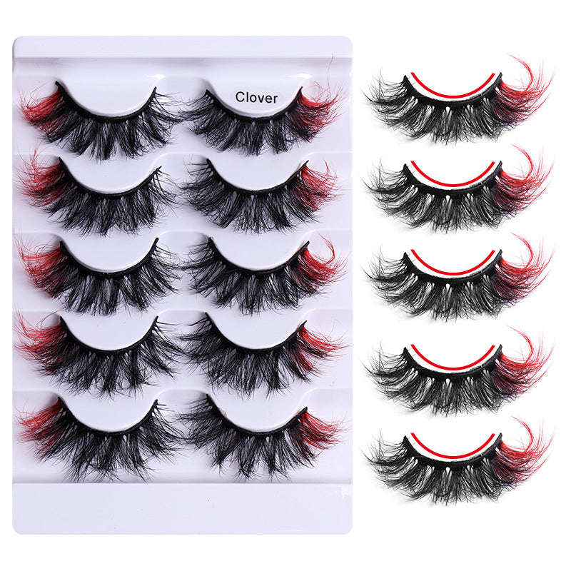 5 Pairs Of Colorful Eyelashes Multi Layer Mink Like Eyelashes