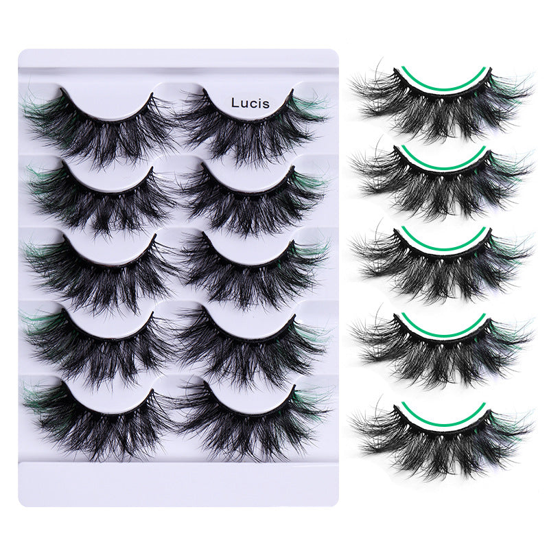 5 Pairs Of Colorful Eyelashes Multi Layer Mink Like Eyelashes