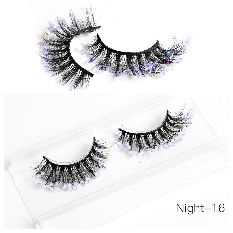 Color Eyelashes Multi Layer Thick Cross Mink Eyelashes 8D FLUFFY