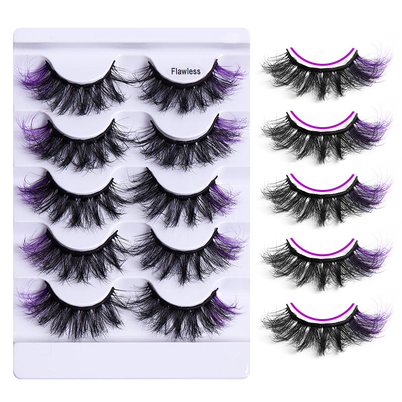 5 Pairs Of Colorful Eyelashes Multi Layer Mink Like Eyelashes