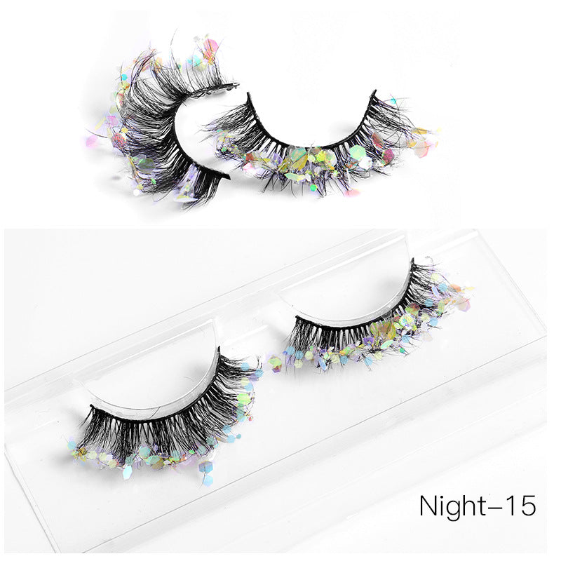 Color Eyelashes Multi Layer Thick Cross Mink Eyelashes 8D FLUFFY