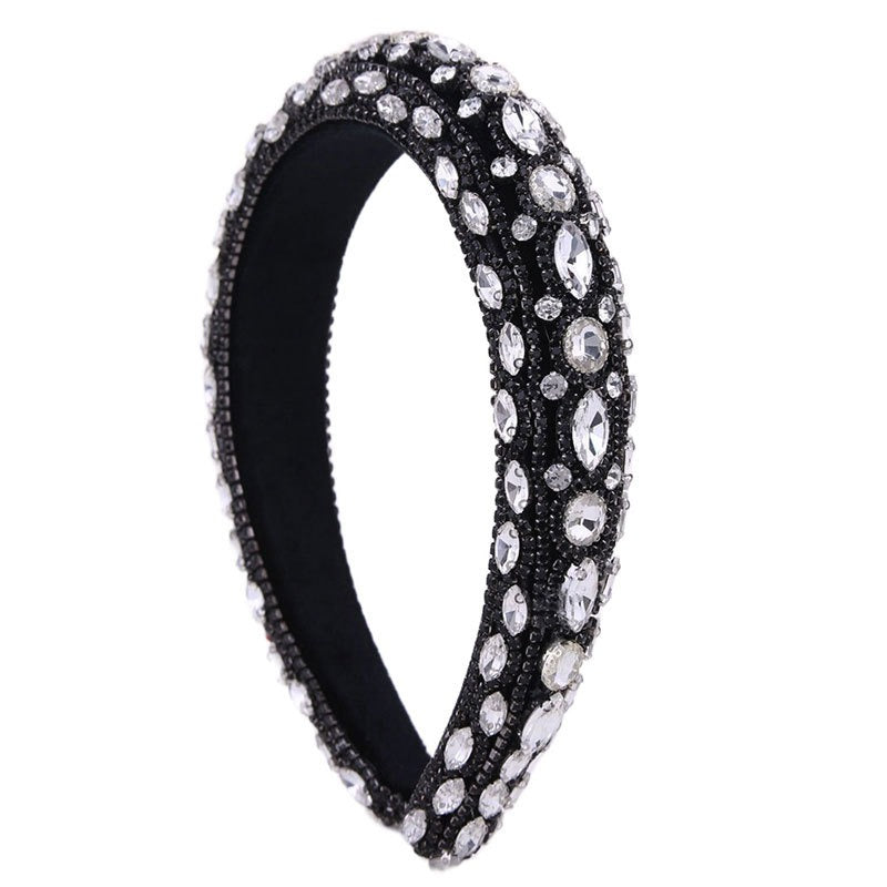 Colored glass diamond heavy industry women's high-end headband headwear