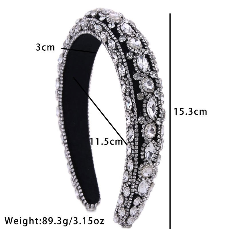 Colored glass diamond heavy industry women's high-end headband headwear