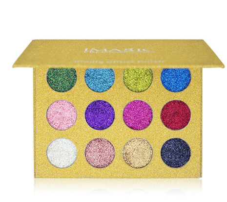 12 Color Pressed Glitters Single Eyeshadow Diamond Rainbow Make Up